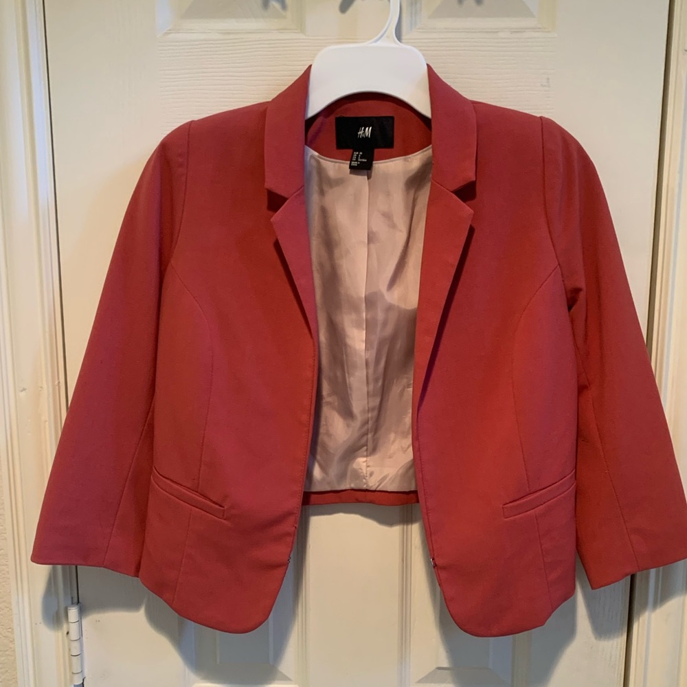 Pink cropped blazer